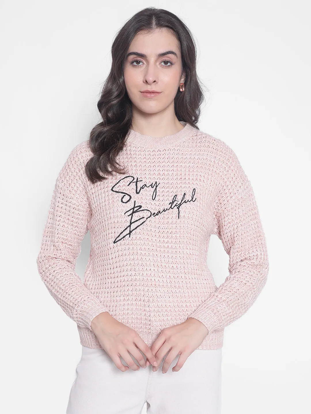 Pink Printed Sweaters