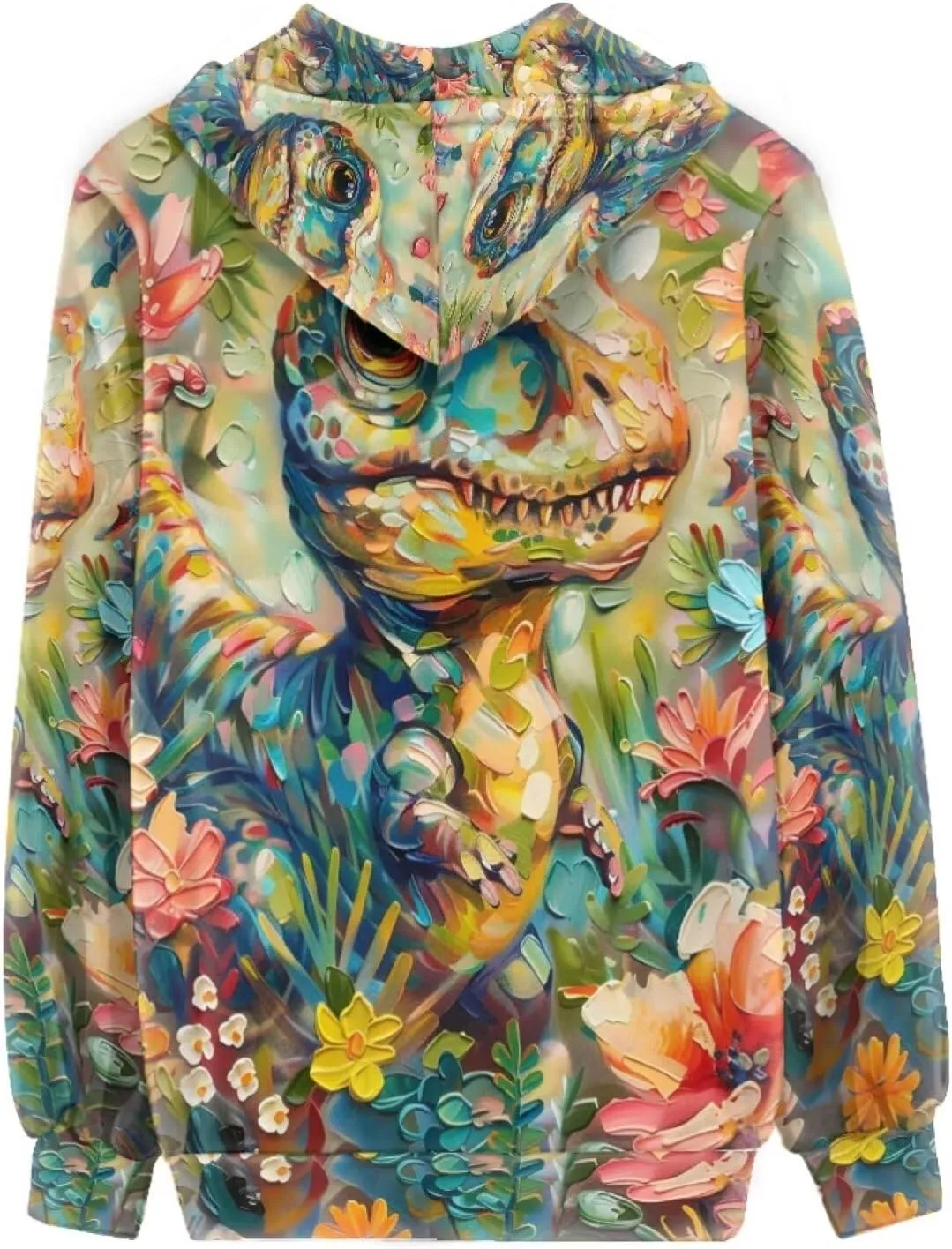 PinUp Angel Women Zip Up Hoodie Art Animal Oil Painting Graphic Oversized Hooded Sweatshirt Jacket Coats Streetwear