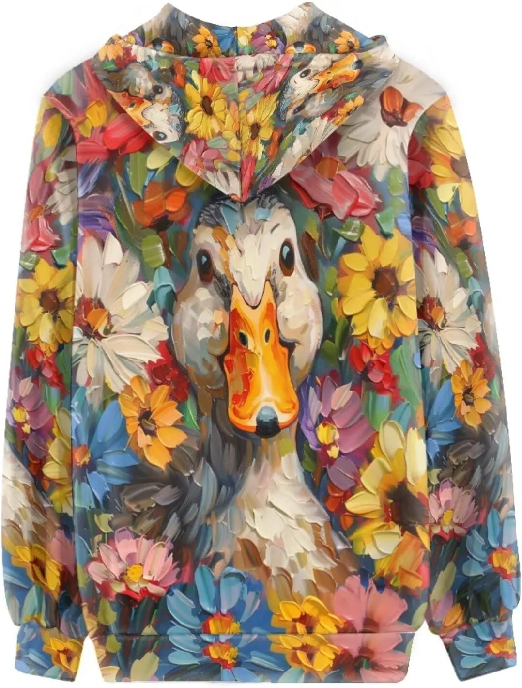 PinUp Angel Women Zip Up Hoodie Art Animal Oil Painting Graphic Oversized Hooded Sweatshirt Jacket Coats Streetwear