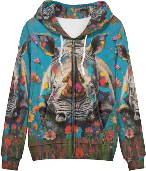 PinUp Angel Women Zip Up Hoodie Art Animal Oil Painting Graphic Oversized Hooded Sweatshirt Jacket Coats Streetwear