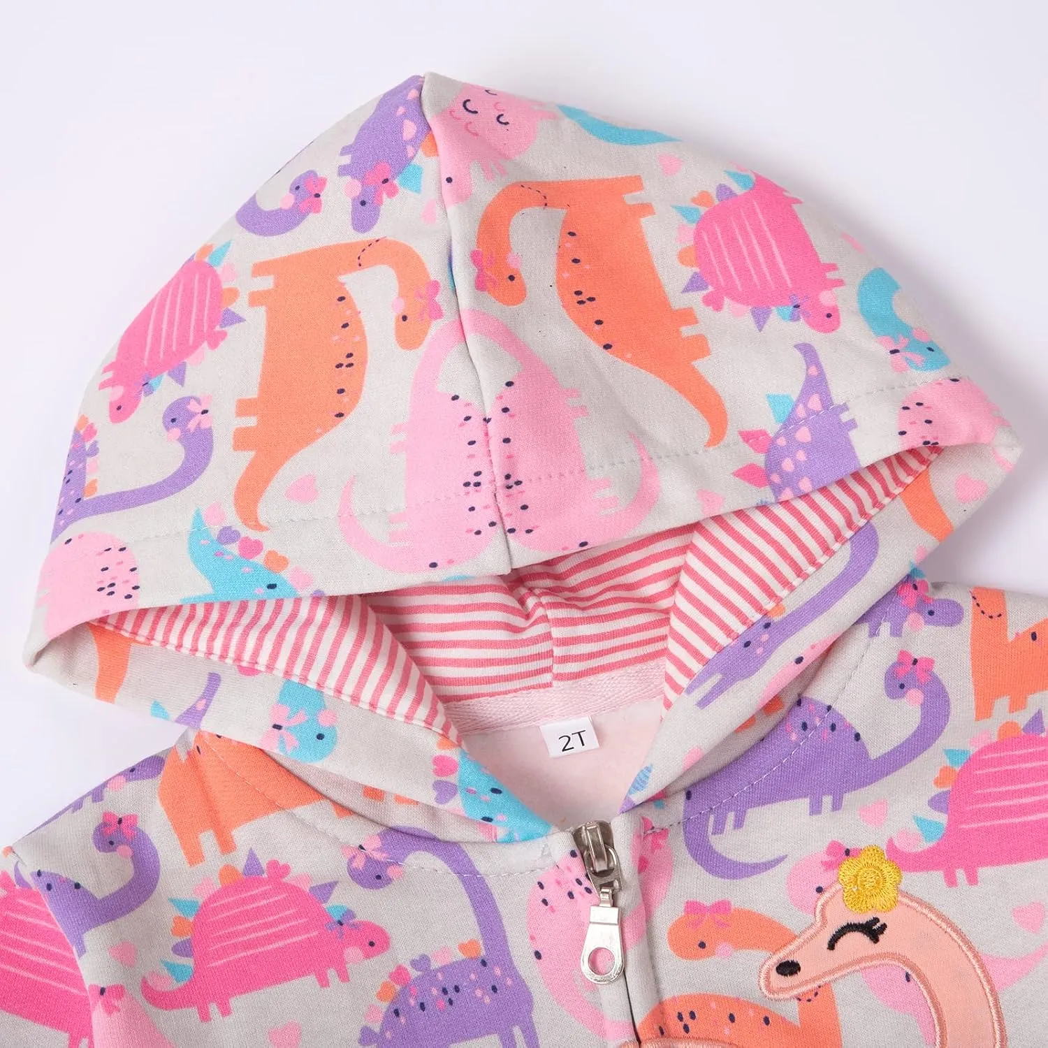 Popshion Toddler Girls Fleece Jackets Cotton Unicorn Hoodie Sweatshirt Fall Winter Zipper Coat Warm Hooded Sweater 2t-7t