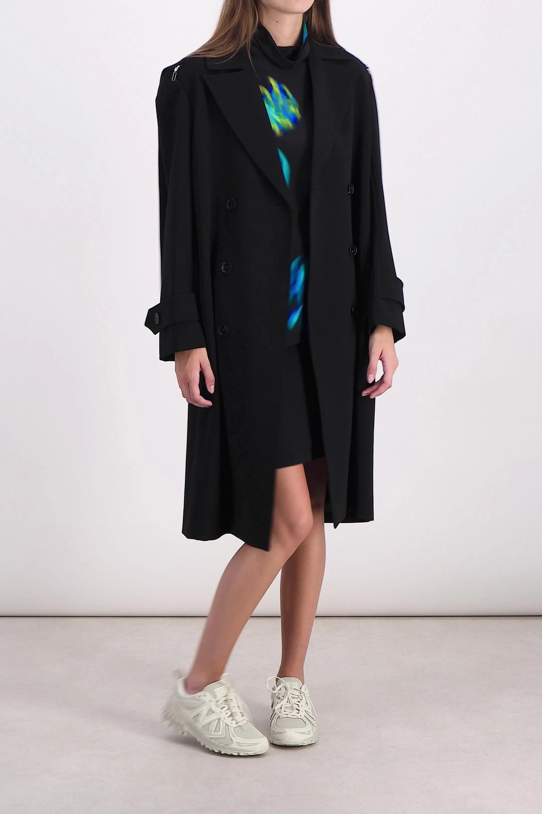Recycled gabardine trench coat