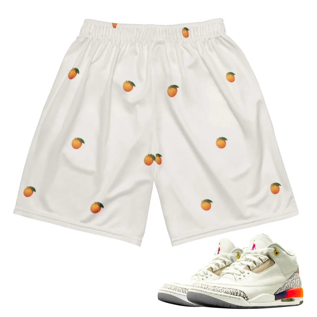 Retro 3 J. Balvin Khaled Oranges Mesh Shorts