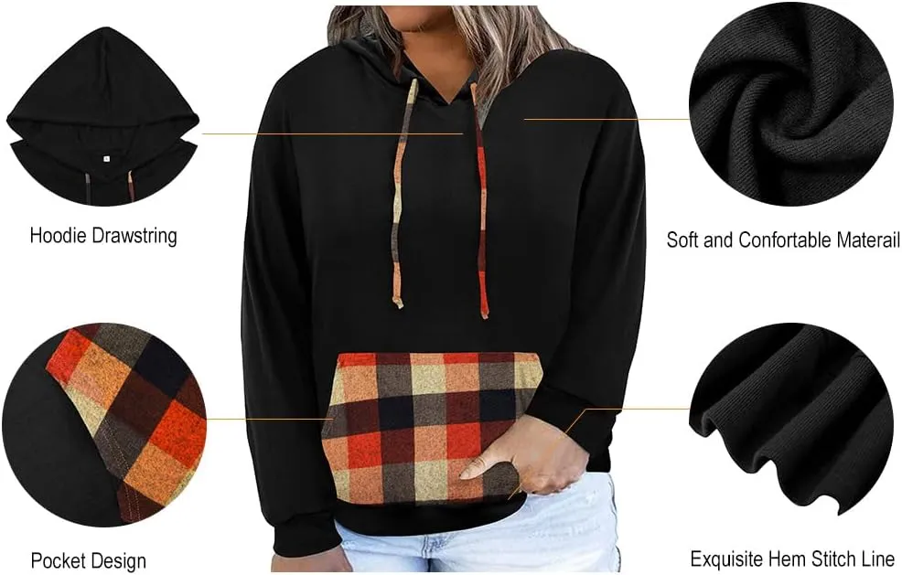 RITERA Plus Size Hoodies For Women Casual Sweatshirt Fall Winter Long Sleeve Oversize Pullover Tops