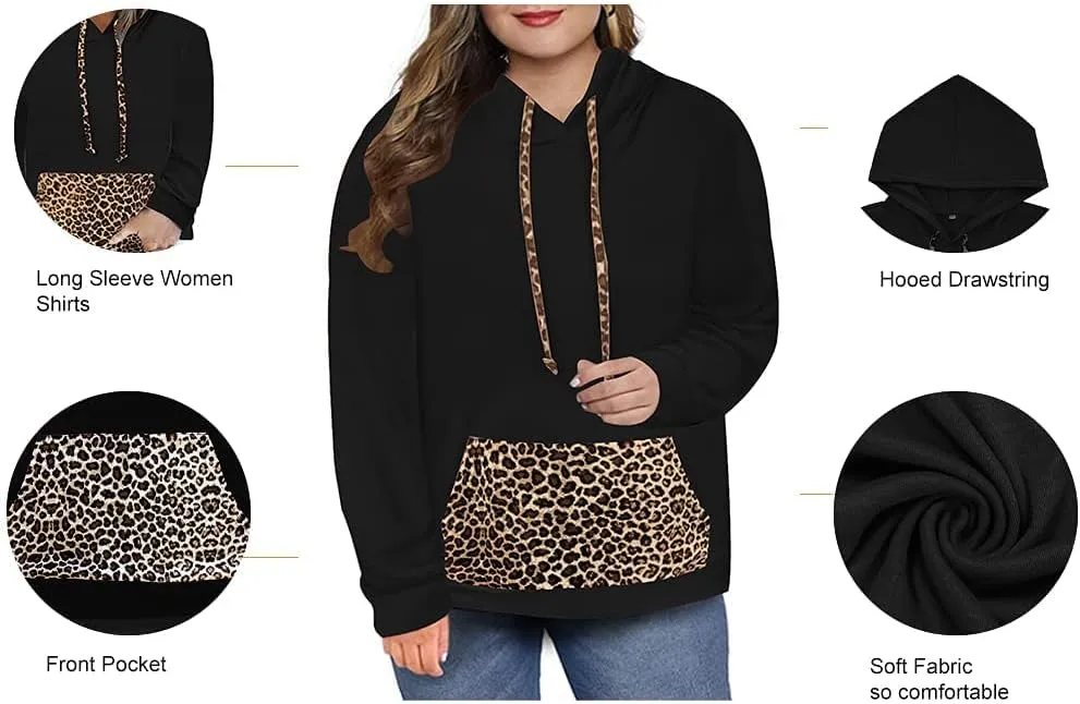 RITERA Plus Size Hoodies For Women Casual Sweatshirt Fall Winter Long Sleeve Oversize Pullover Tops