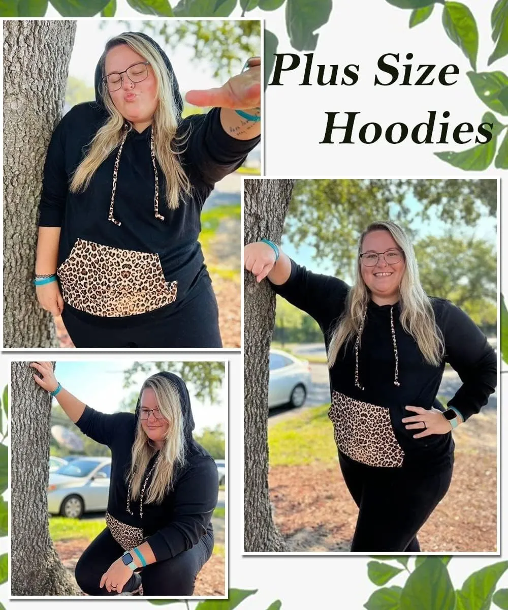 RITERA Plus Size Hoodies For Women Casual Sweatshirt Fall Winter Long Sleeve Oversize Pullover Tops