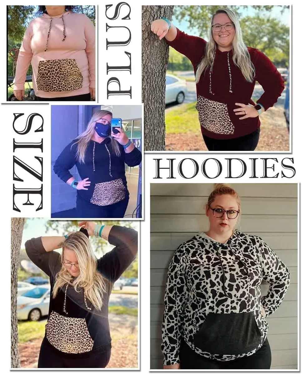 RITERA Plus Size Hoodies For Women Casual Sweatshirt Fall Winter Long Sleeve Oversize Pullover Tops