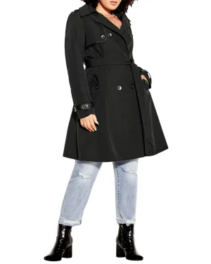 Rue Corset Back Trench Coat | Black