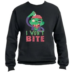 Scary I Won't Bite Zombie Unisex Sweater – Cozy Fit, Spooky & Fun Zombie Graphic
