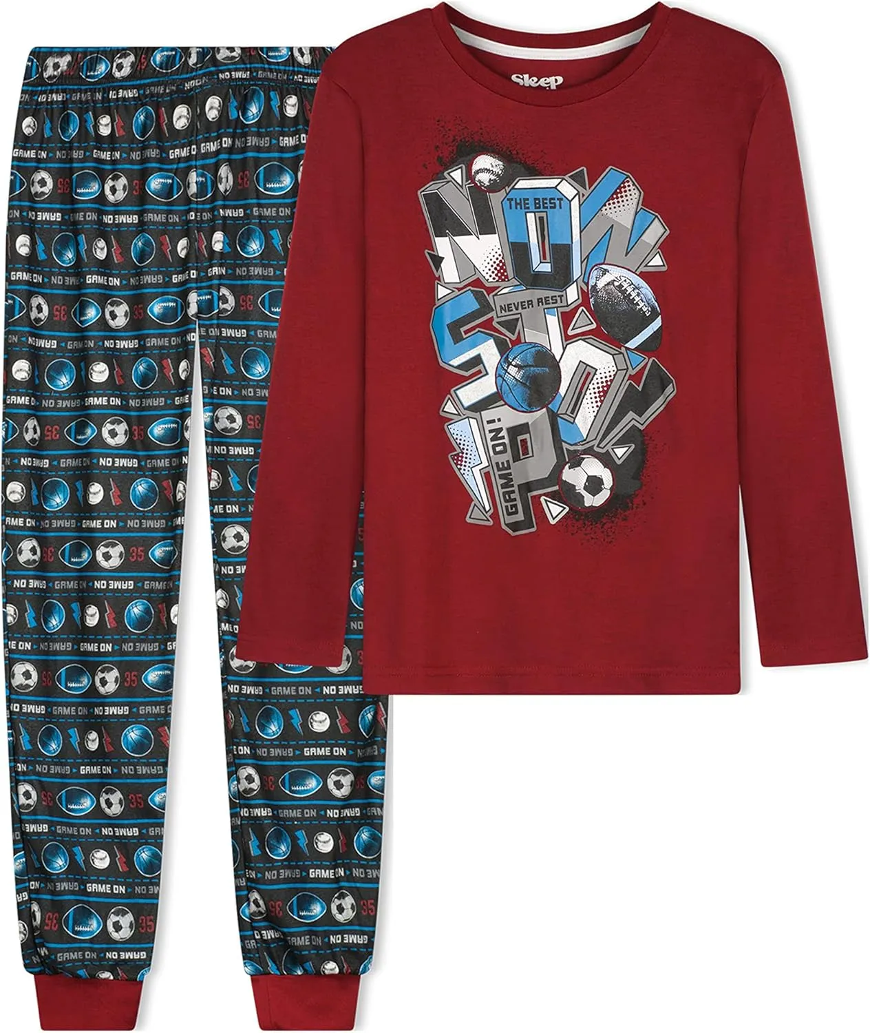 Sleep On It Boys Pajama Pant Set Long-Sleeve Shirts and Pajama Pants Kids Sleepwear With Fun Prints & Comfortable Fit