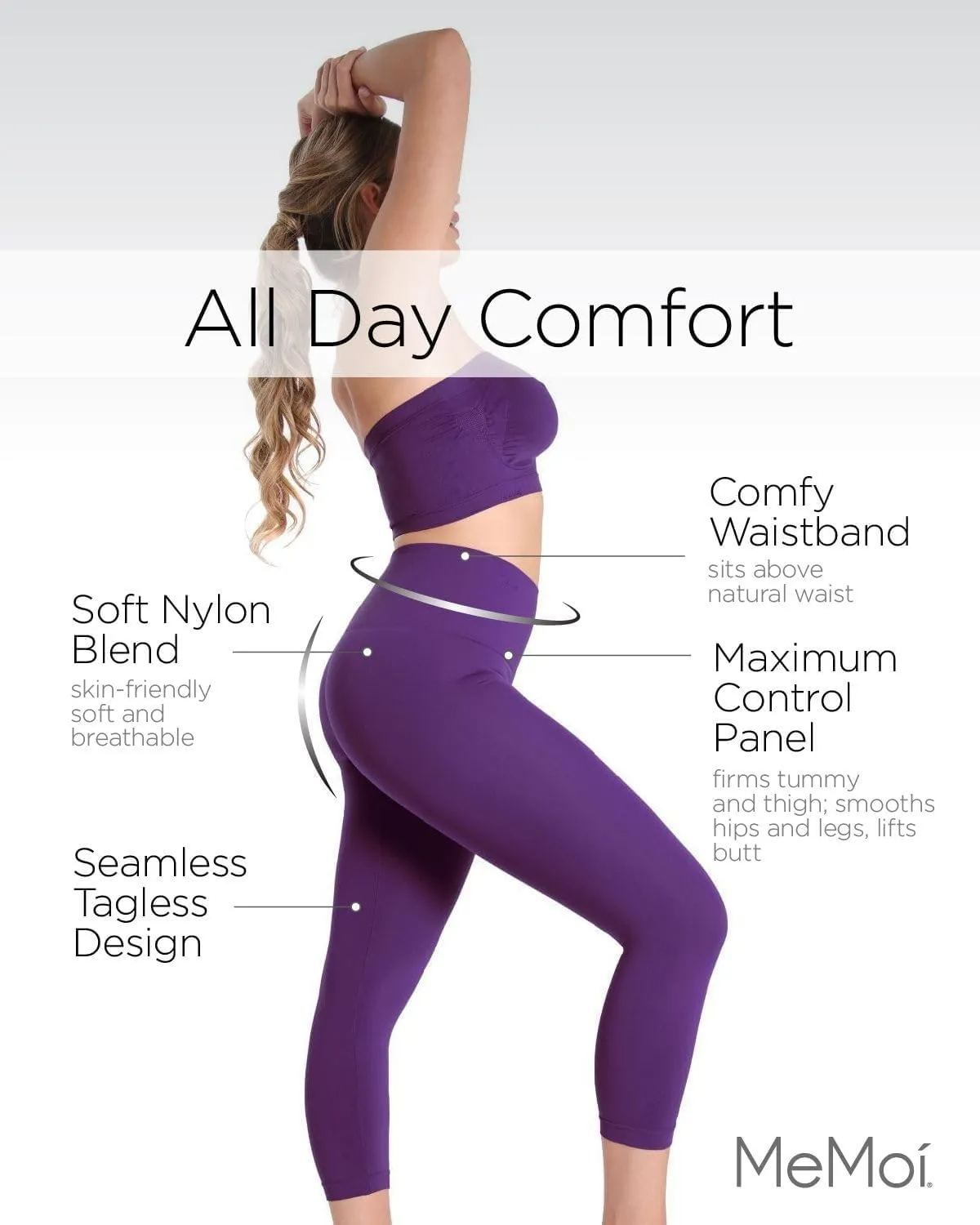 SlimMe Shapewear Leggings, High Waisted Leggings Tummy Control, Comfortable and Breathable Compressions Pants for Women