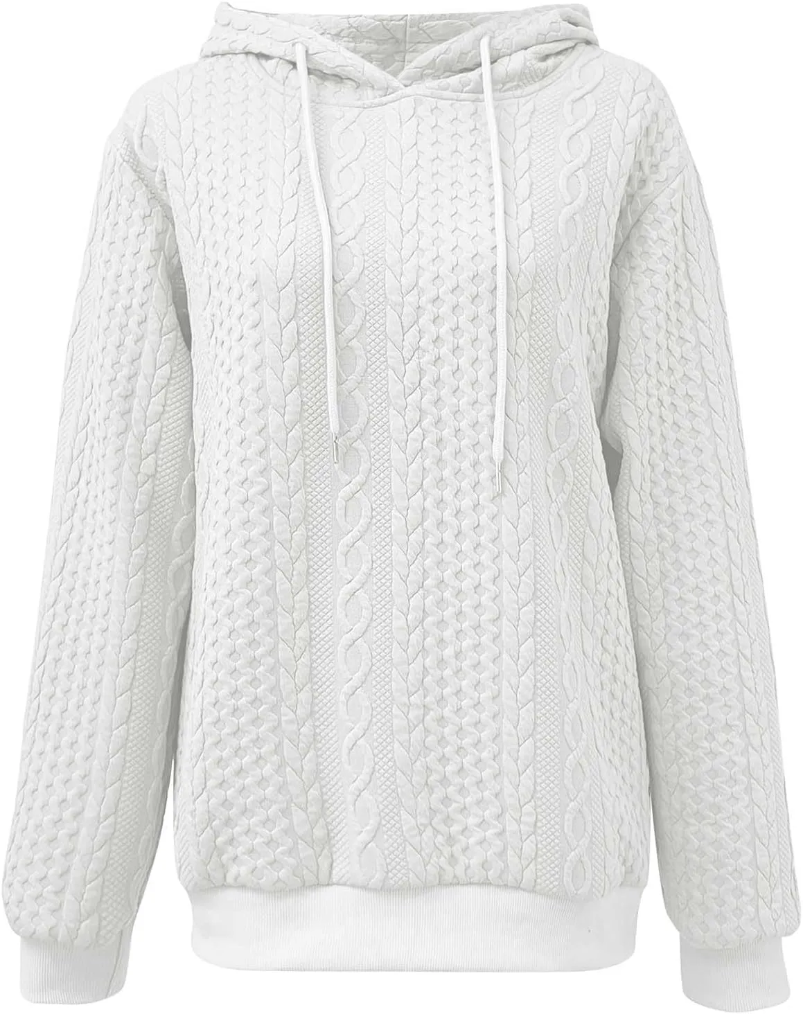 slqdgmryz Oversized Hoodies for Women Plus Size Cable Knit Sweater Loose Fit Drawstring Comfort Hoodie Preppy Sweatshirt