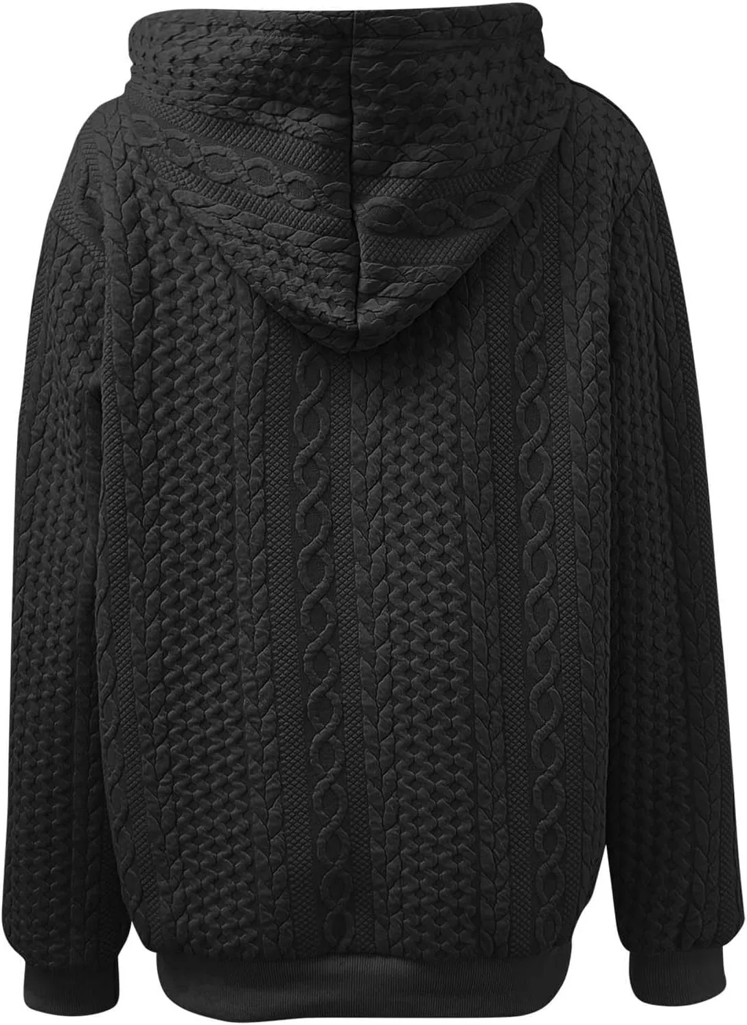 slqdgmryz Oversized Hoodies for Women Plus Size Cable Knit Sweater Loose Fit Drawstring Comfort Hoodie Preppy Sweatshirt