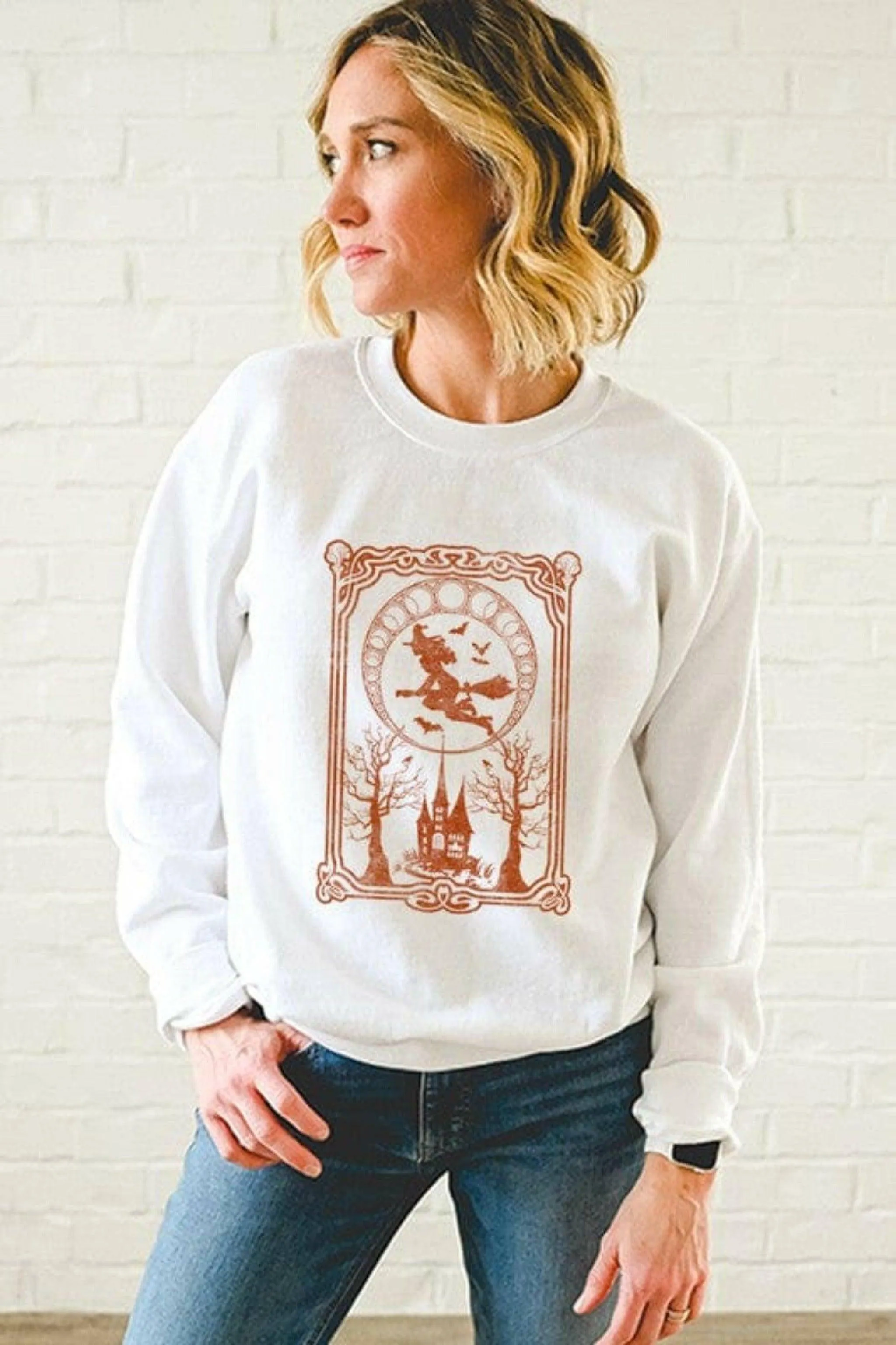 SPOOKY TIME CROPPED TEDDY SWEATER