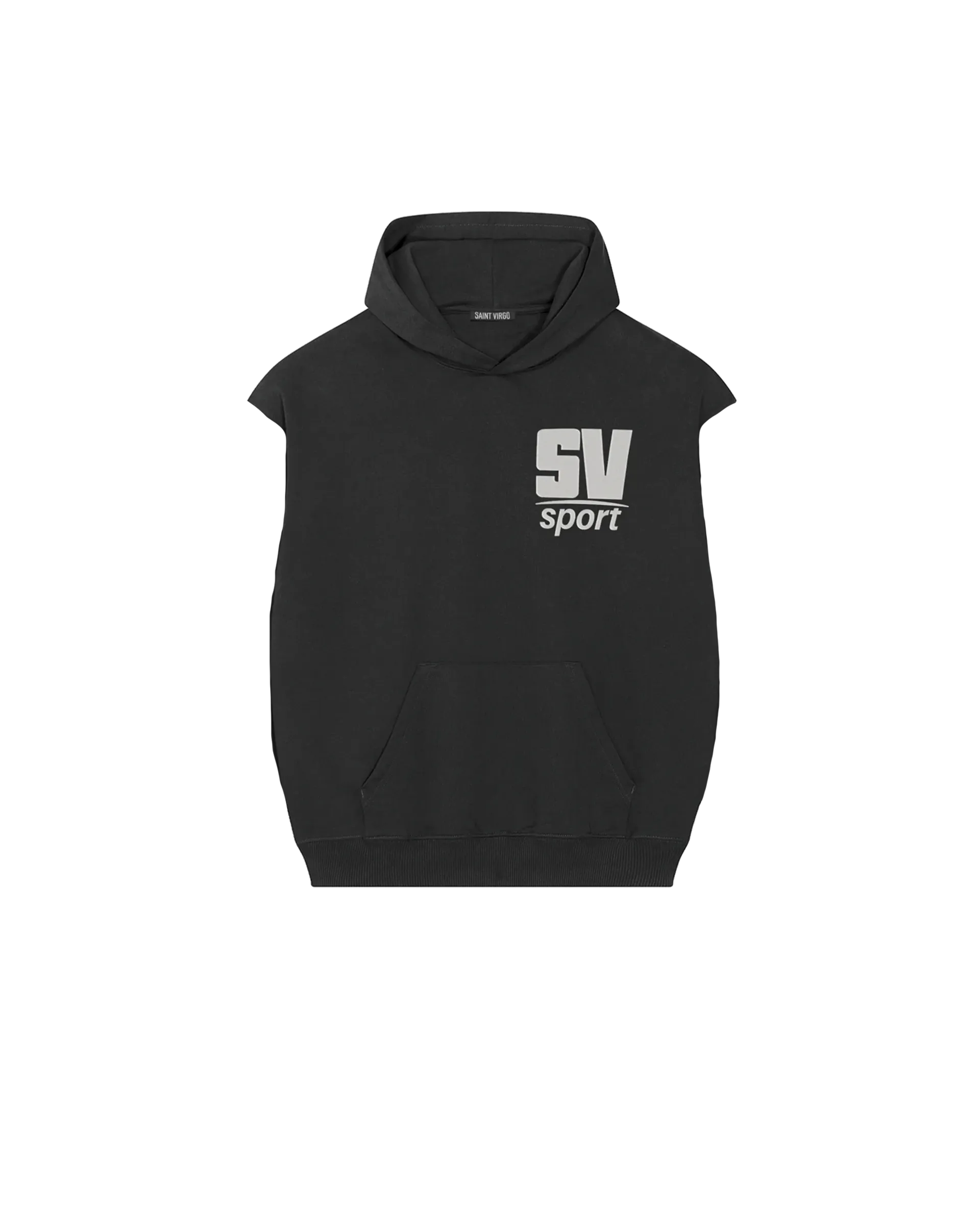 SPORT LEGACY | Faded Black Cut Off Hoodie