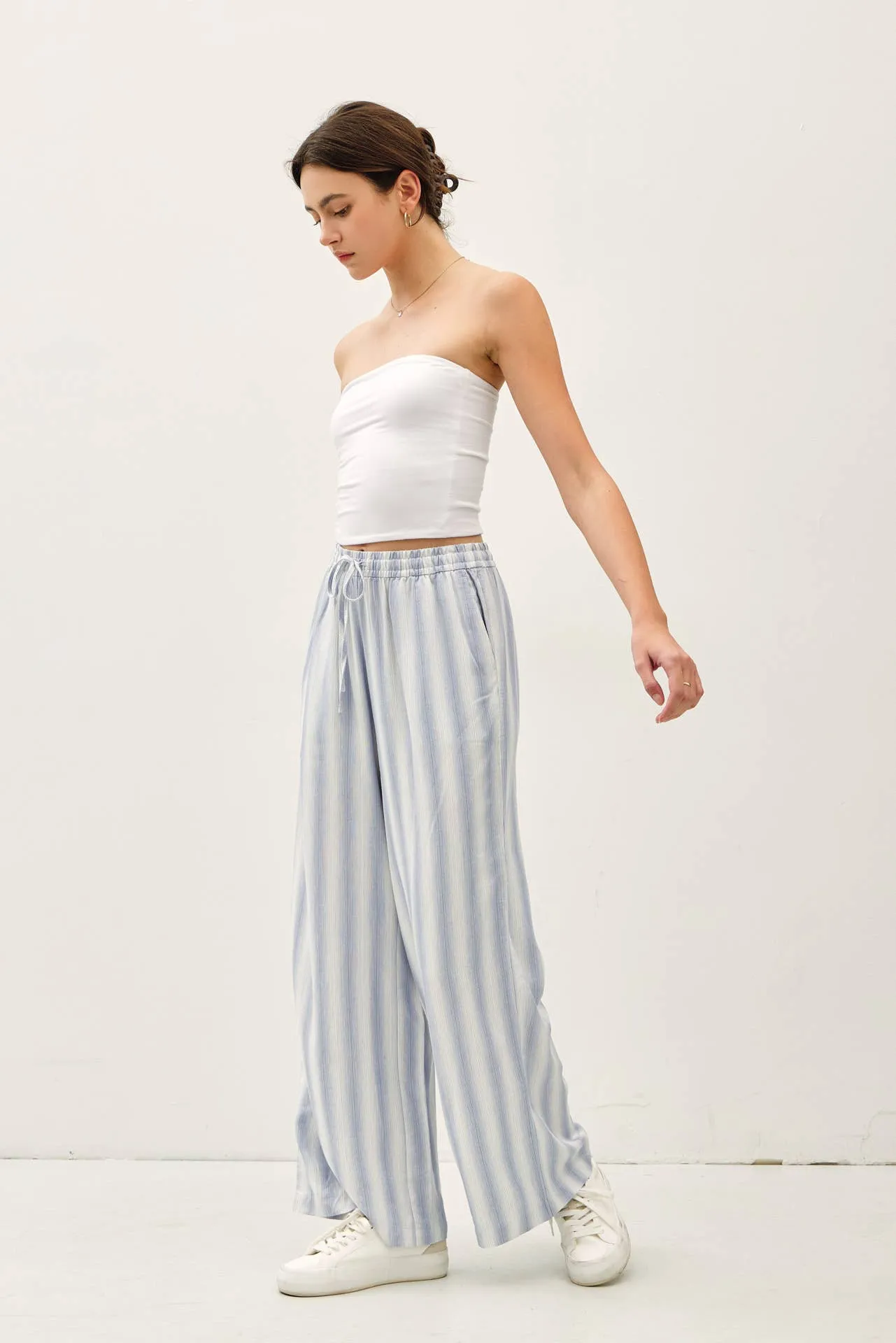 STRIPED LINEN PANTS