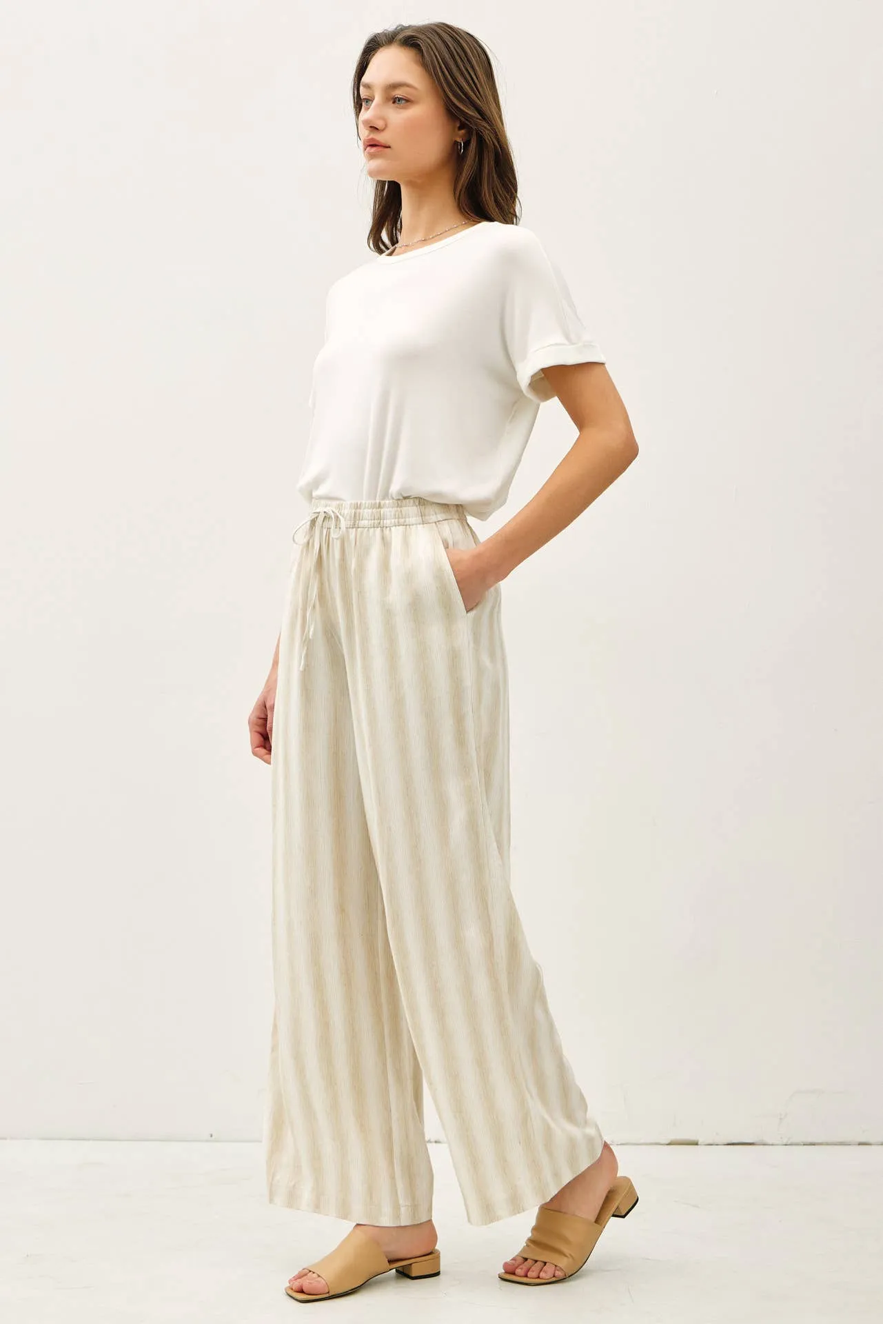 STRIPED LINEN PANTS
