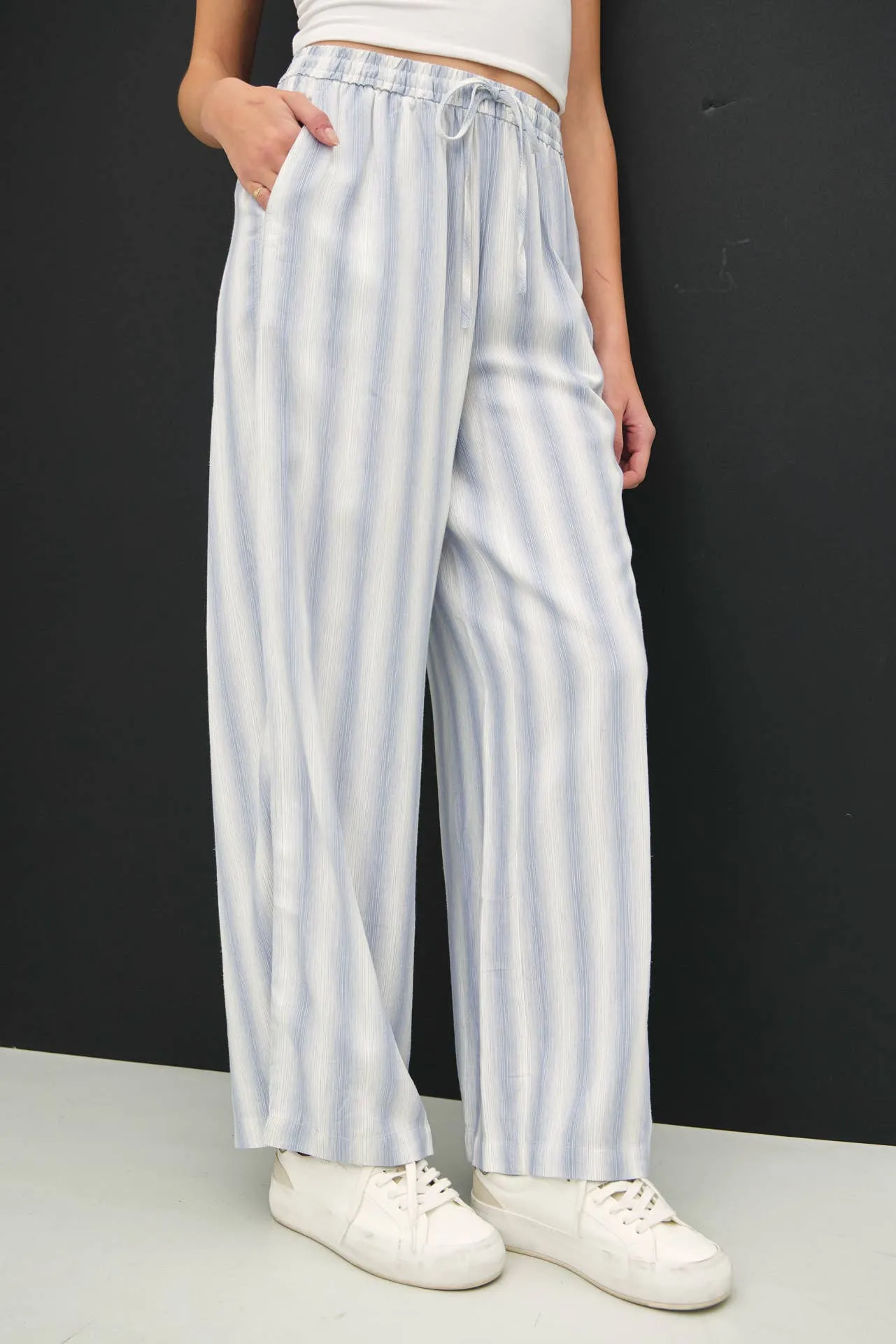 STRIPED LINEN PANTS