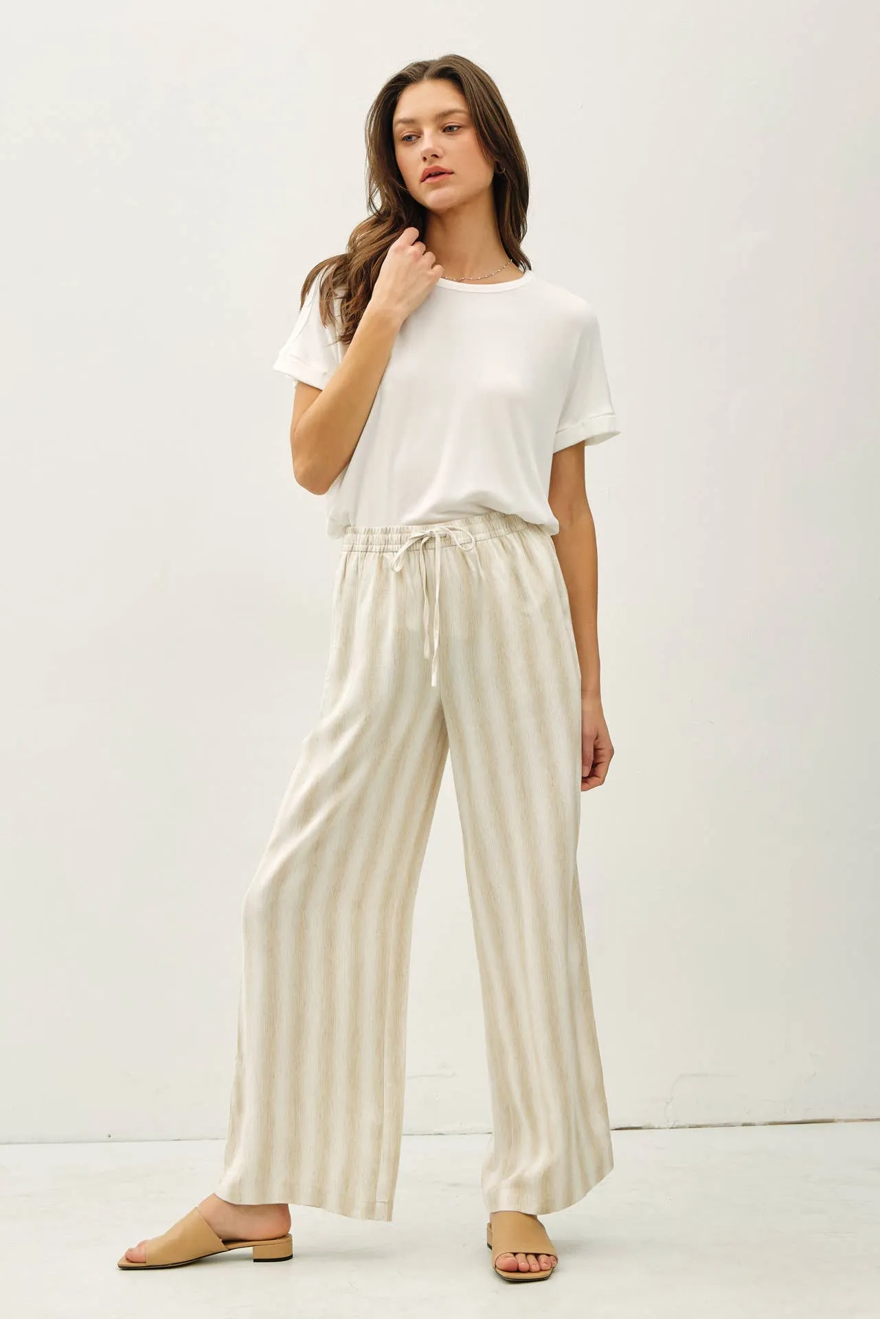 STRIPED LINEN PANTS