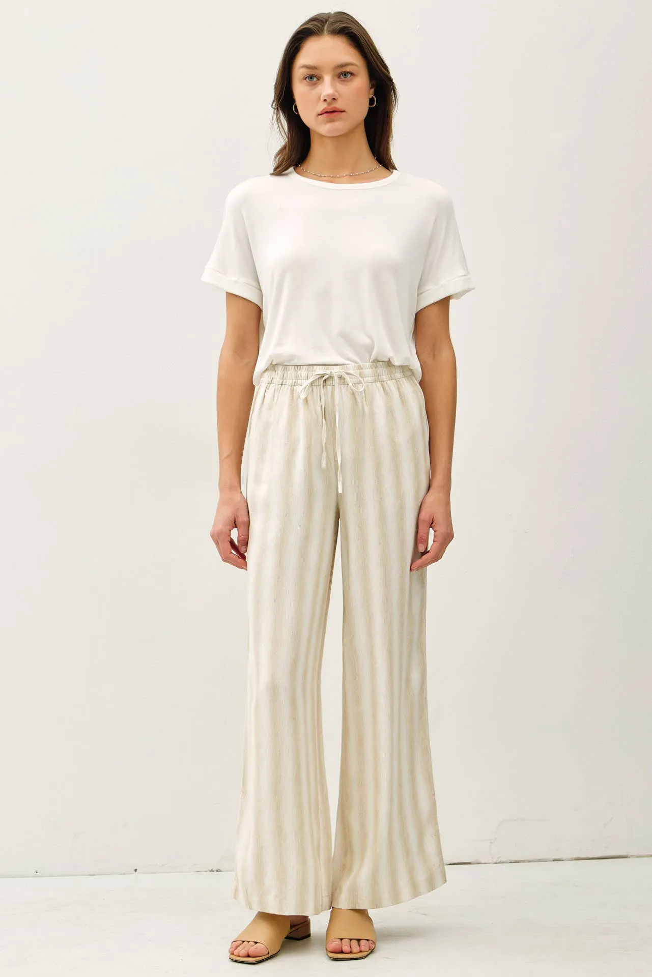 STRIPED LINEN PANTS