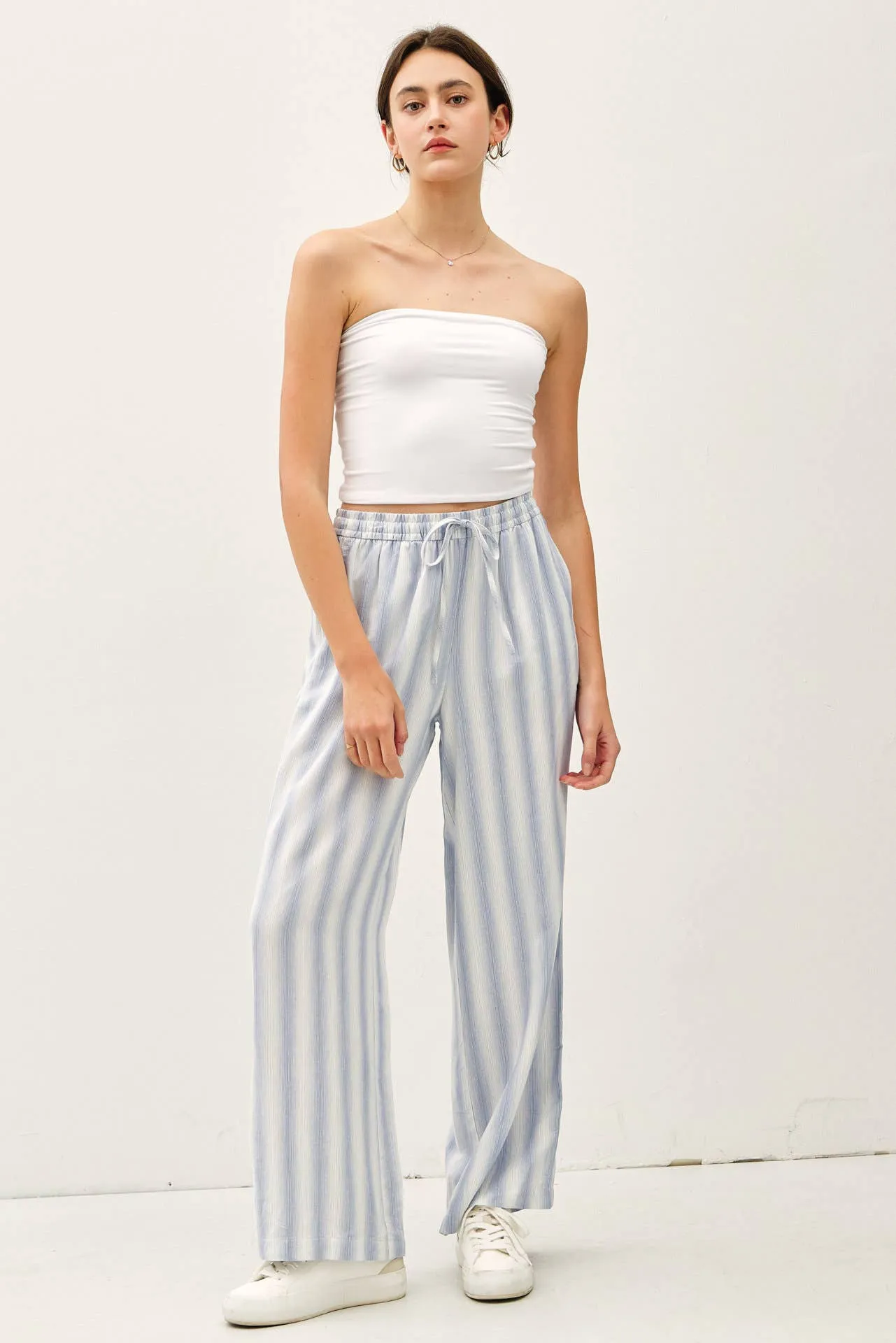 STRIPED LINEN PANTS