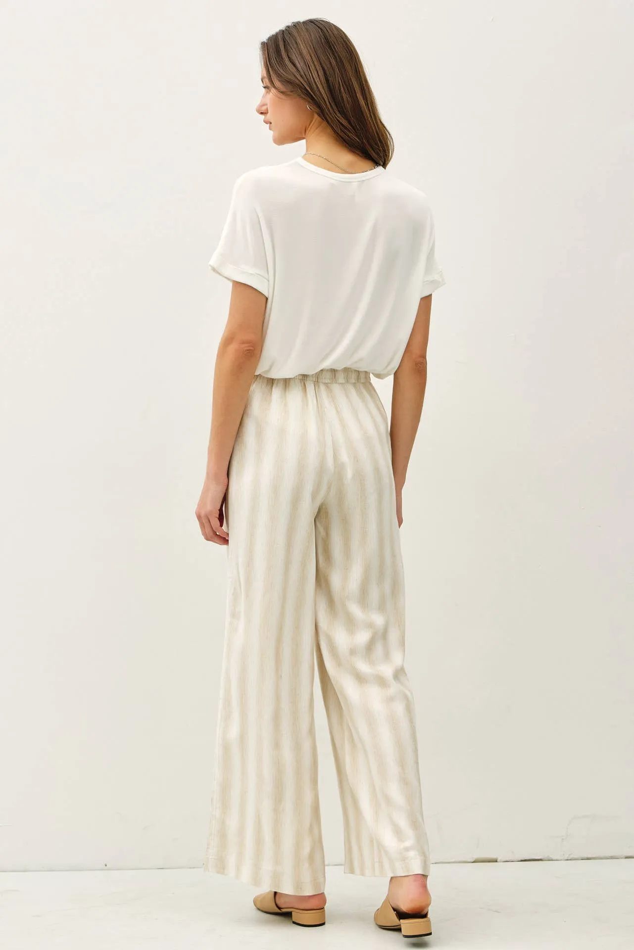 STRIPED LINEN PANTS