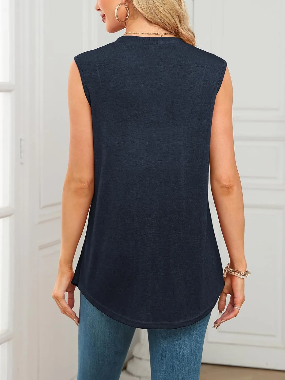 Summer Vest for Women Lightweight Fashion Casual Soft Knit Sleeveless Cardigan Curved Hem with Cozy Pockets (S-3XL)