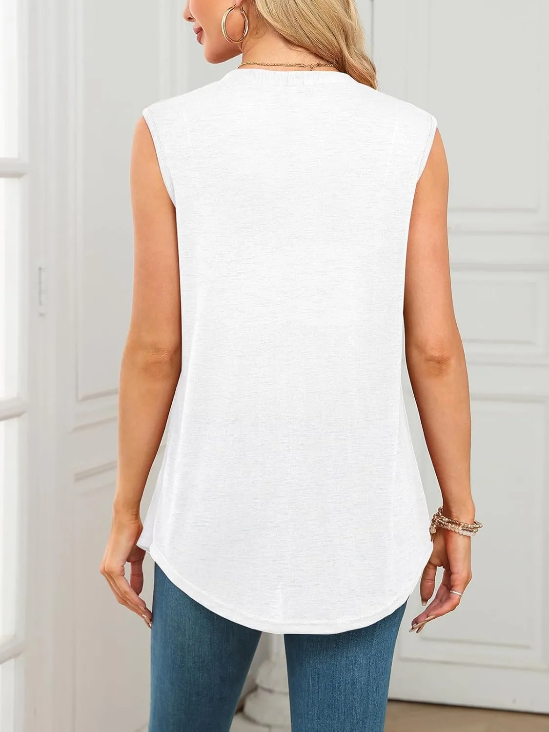 Summer Vest for Women Lightweight Fashion Casual Soft Knit Sleeveless Cardigan Curved Hem with Cozy Pockets (S-3XL)