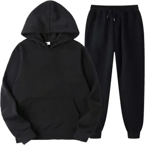 Sweatsuits for Women Set 2 Piece Tracksuits Oversized Casual Sweatshirts Hoodies High Waisted Joggers Sweatpants D-black