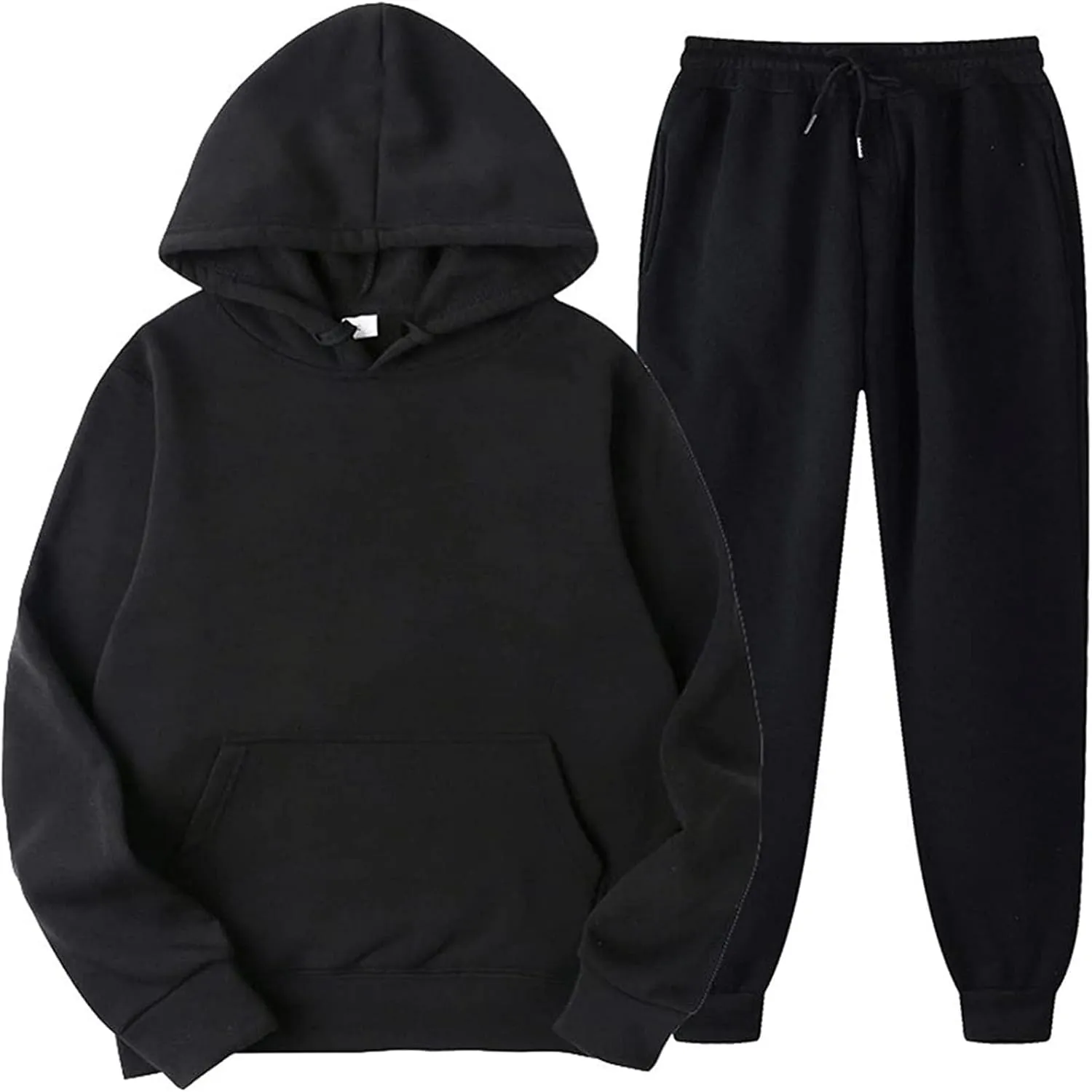 Sweatsuits for Women Set 2 Piece Tracksuits Oversized Casual Sweatshirts Hoodies High Waisted Joggers Sweatpants D-black
