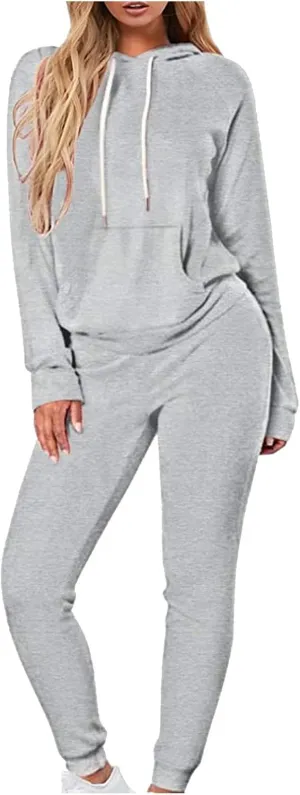 Sweatsuits for Women Set 2 Piece Tracksuits Oversized Casual Sweatshirts Hoodies High Waisted Joggers Sweatpants