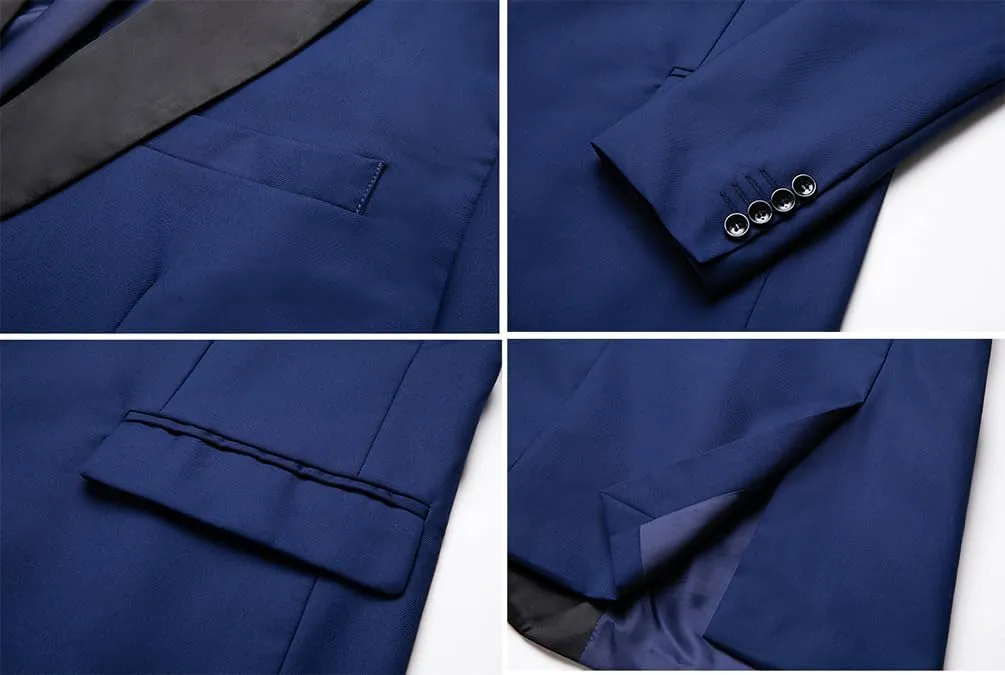 THWEI Mens Tuxedo Jacket One Button Blazer Dress Suit for Wedding Dinner Party