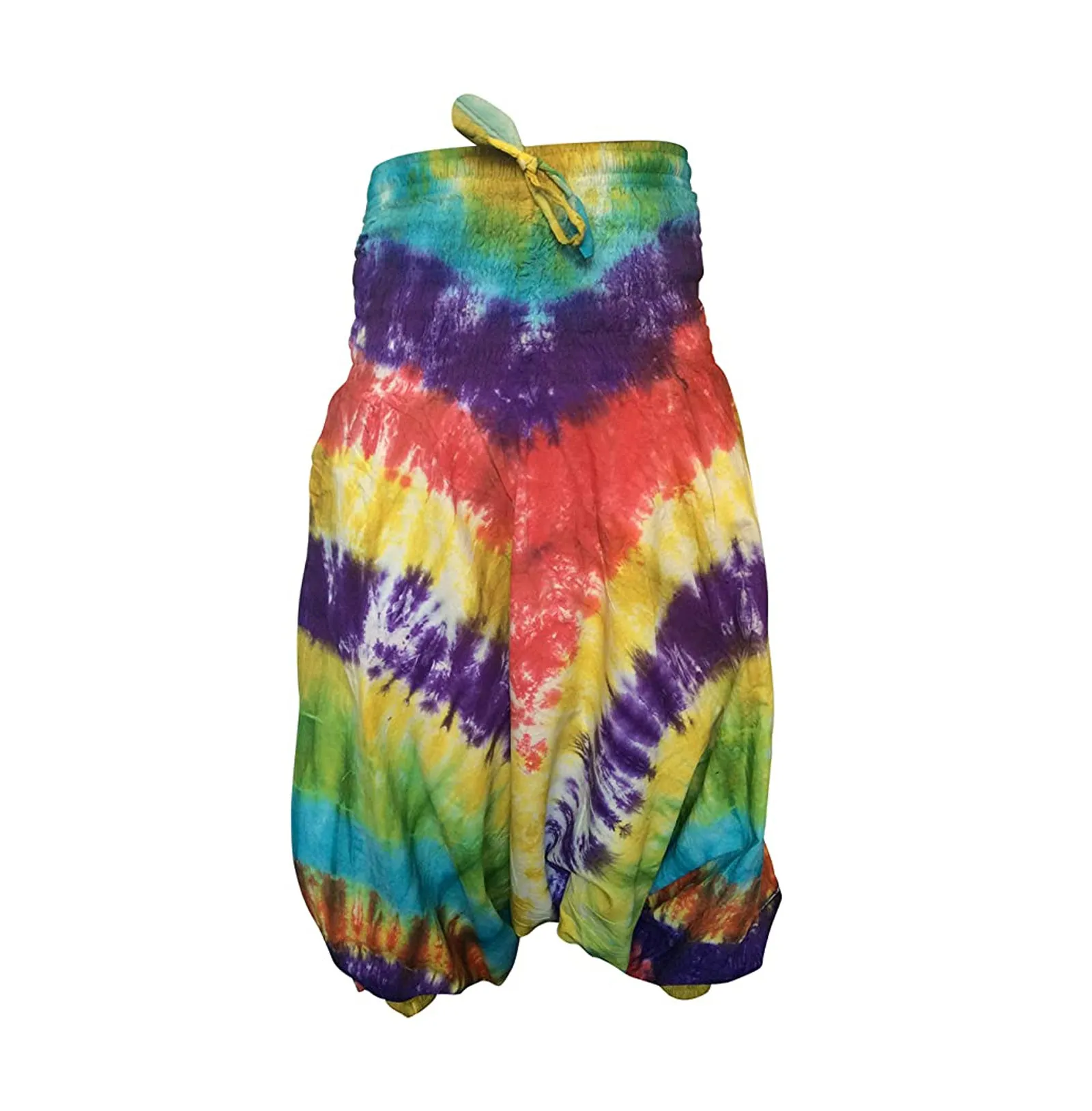 Tie Dye Harem Pants, Colourful Yoga Boho Baggy Trousers Hippie Clothes