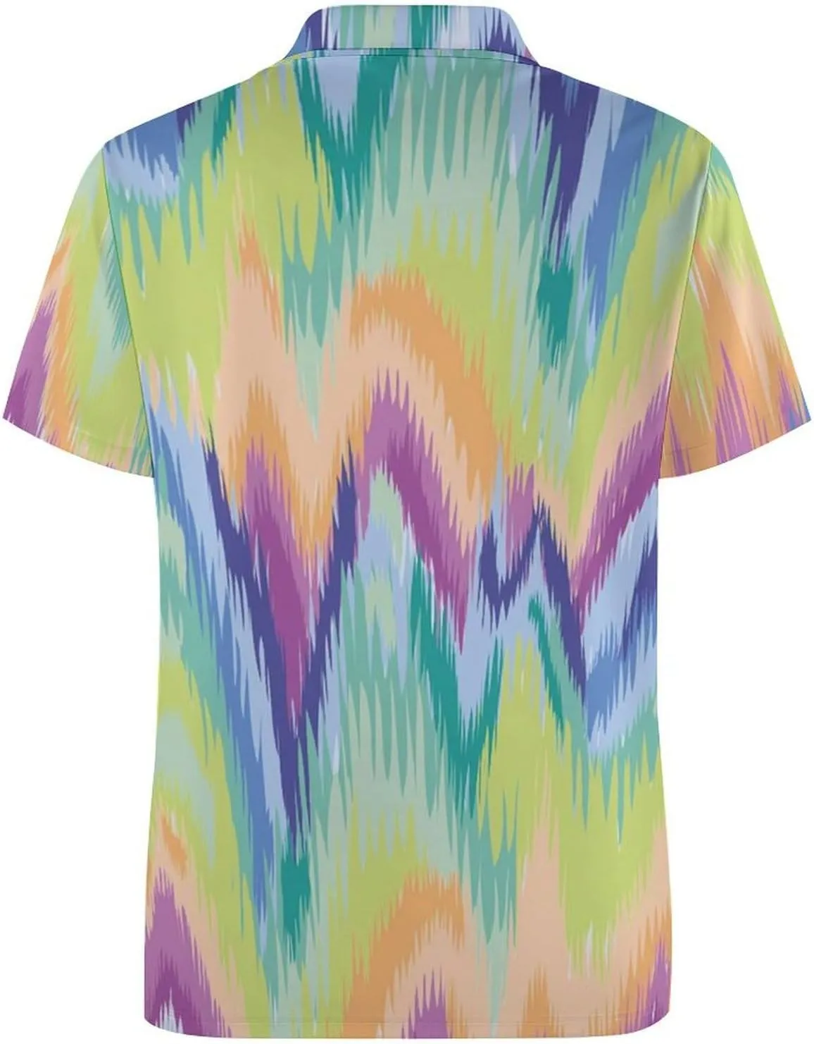 Tie Dye Waves Pattern Mens Polo Shirts Quick Dry Short Sleeve T-shirts Slim Tennis Collared Tees Tops