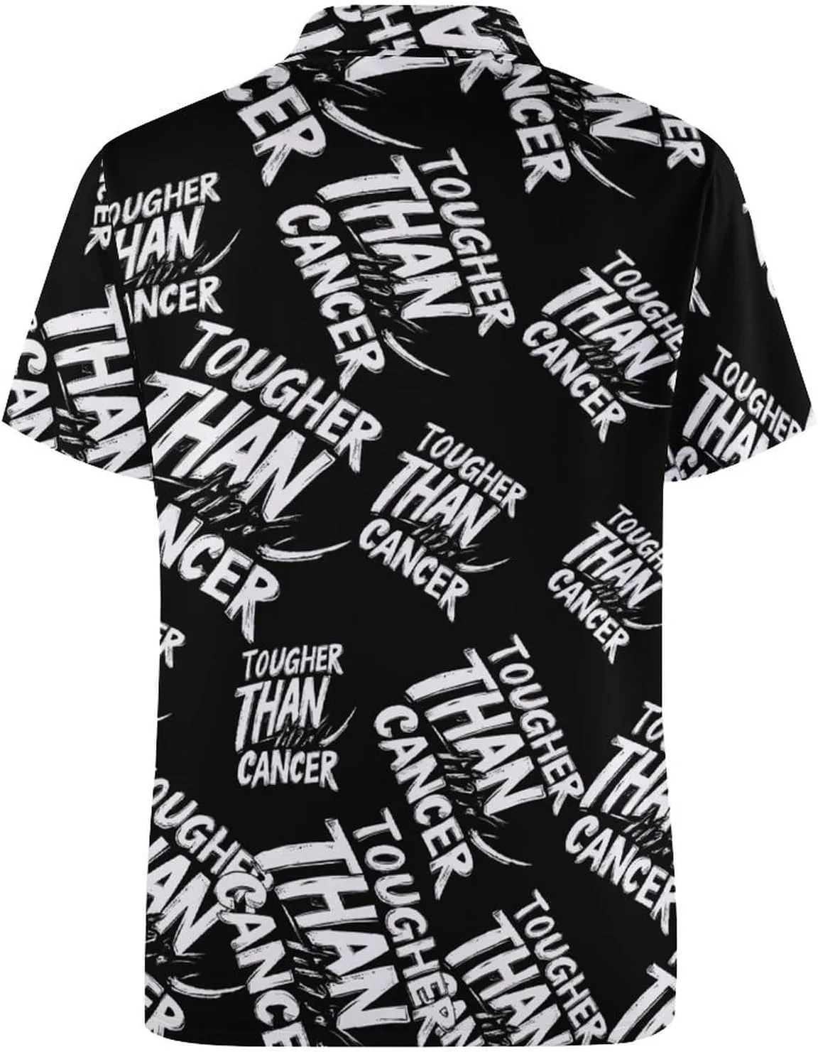 Tougher Than Cancer Mens Polo Shirts Quick Dry Short Sleeve T-shirts Slim Tennis Collared Tees Tops