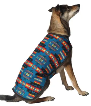 TURQUOISE SOUTHWEST BLANKET COAT DOG SWEATER