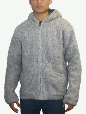 UF 5 Himalayan Unisex Lamb's Wool Warm Fleece Hoodie Sweater Coat Jacket