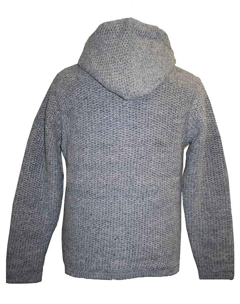 UF 5 Himalayan Unisex Lamb's Wool Warm Fleece Hoodie Sweater Coat Jacket