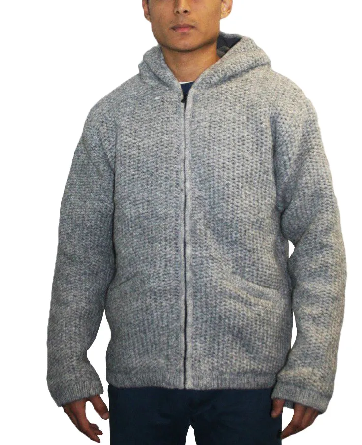 UF 5 Himalayan Unisex Lamb's Wool Warm Fleece Hoodie Sweater Coat Jacket