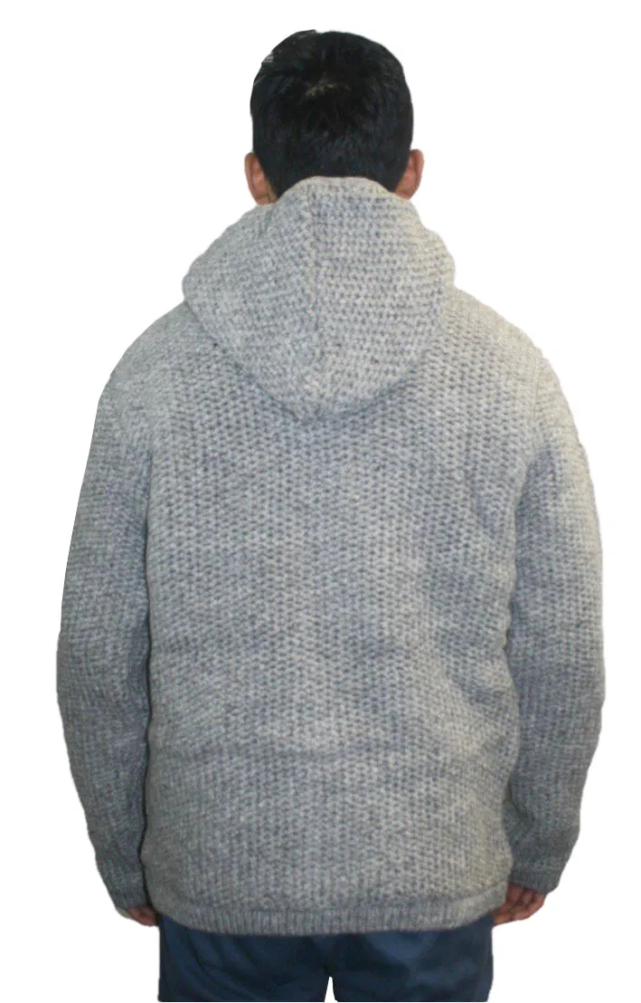 UF 5 Himalayan Unisex Lamb's Wool Warm Fleece Hoodie Sweater Coat Jacket