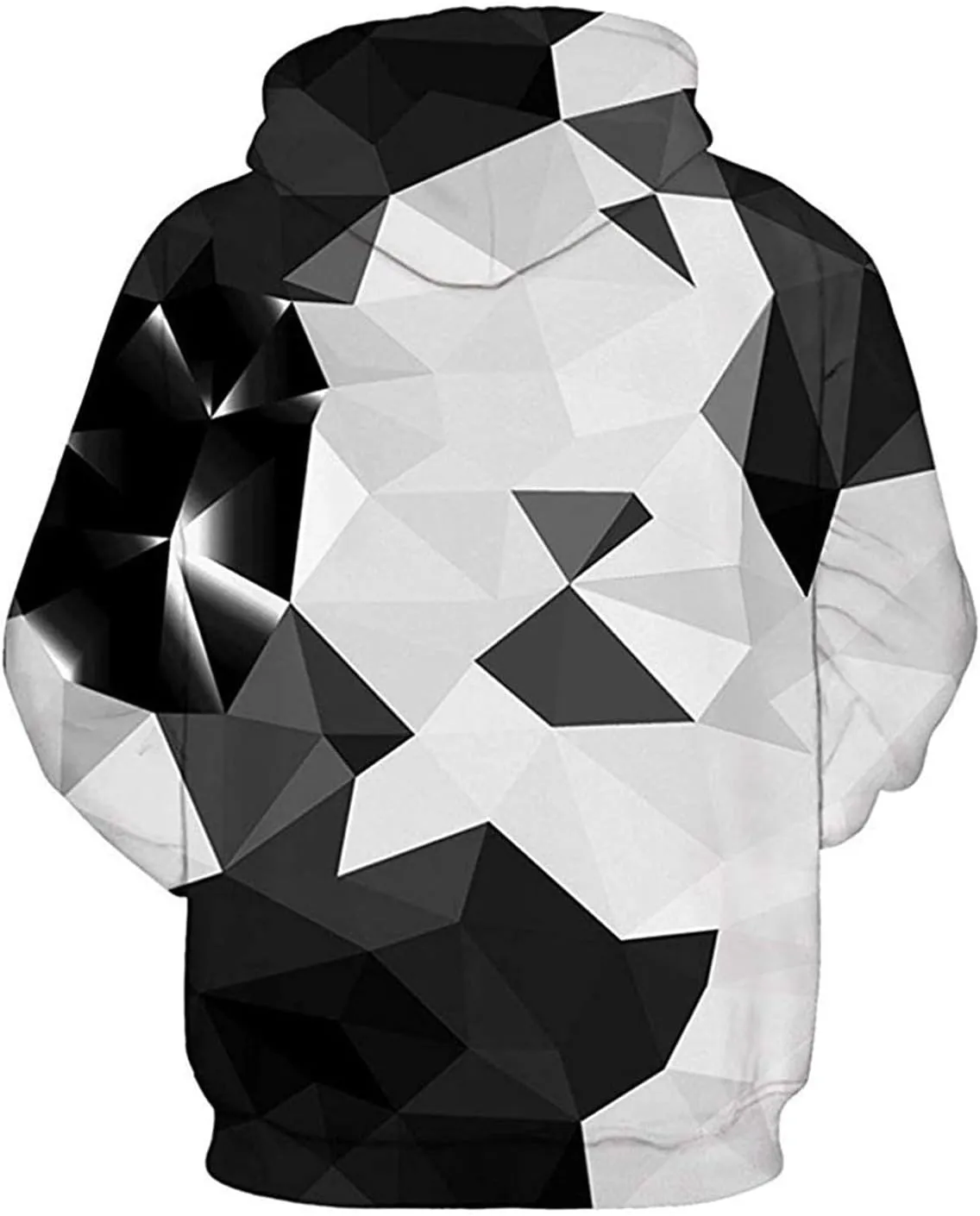 Unisex Graphic Hoodies, 3D Novelty Pullover Sweatshirt, Xmas Men Women Teen Boy Gifts, Black White Galaxy Print Flag