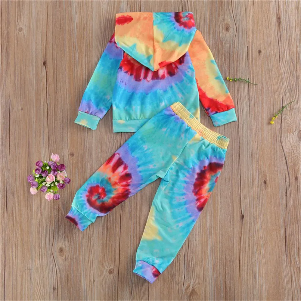 Unisex Tie Dye Long Sleeve Top & Pants Wholesale Kids Boutique Clothes