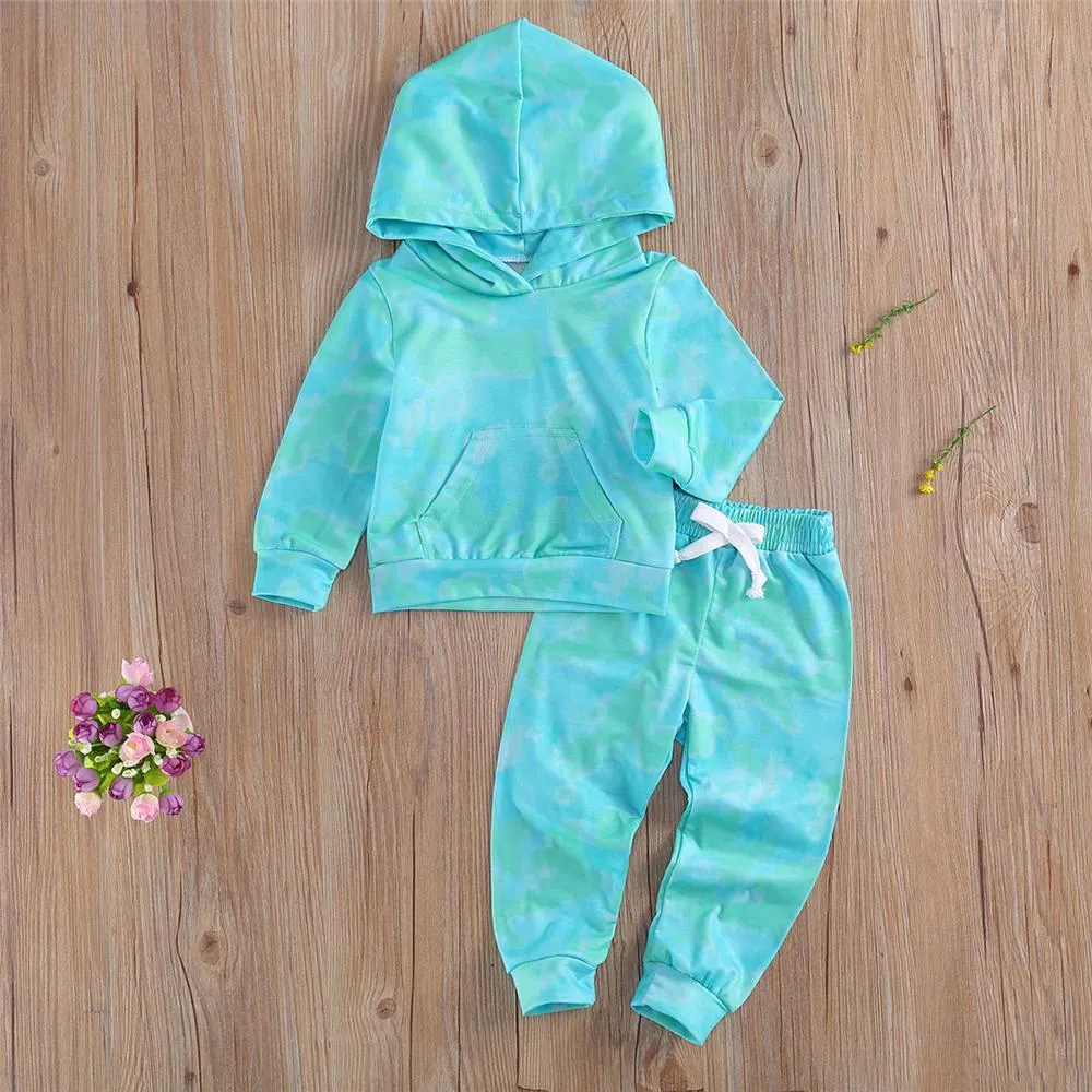Unisex Tie Dye Long Sleeve Top & Pants Wholesale Kids Boutique Clothes