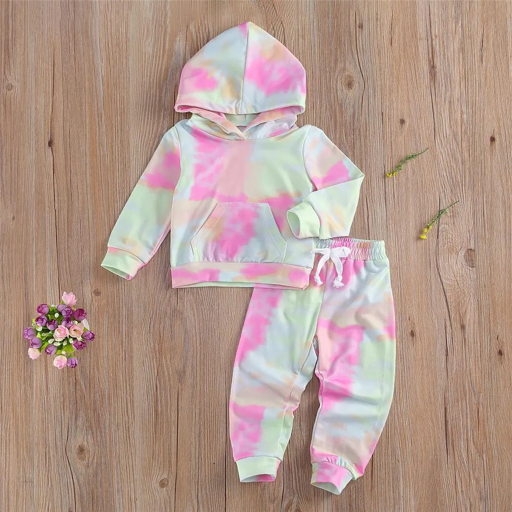Unisex Tie Dye Long Sleeve Top & Pants Wholesale Kids Boutique Clothes