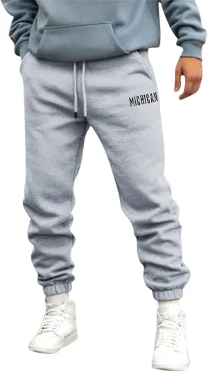 Vickyleb Cargo Pants for Men Joggers,Men's Slim Fit Fleece Pants Winter Big and Tall Baggy Jogger Sweatpants