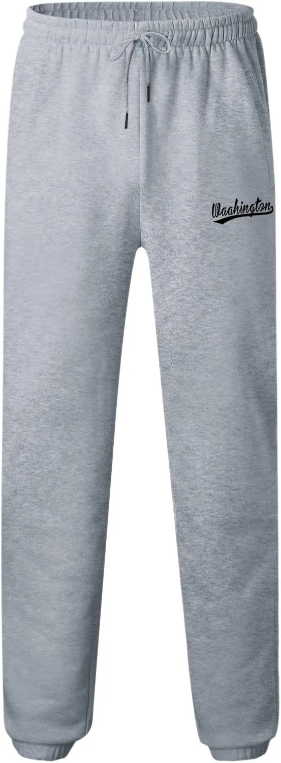 Vickyleb Cargo Pants for Men Joggers,Men's Slim Fit Fleece Pants Winter Big and Tall Baggy Jogger Sweatpants