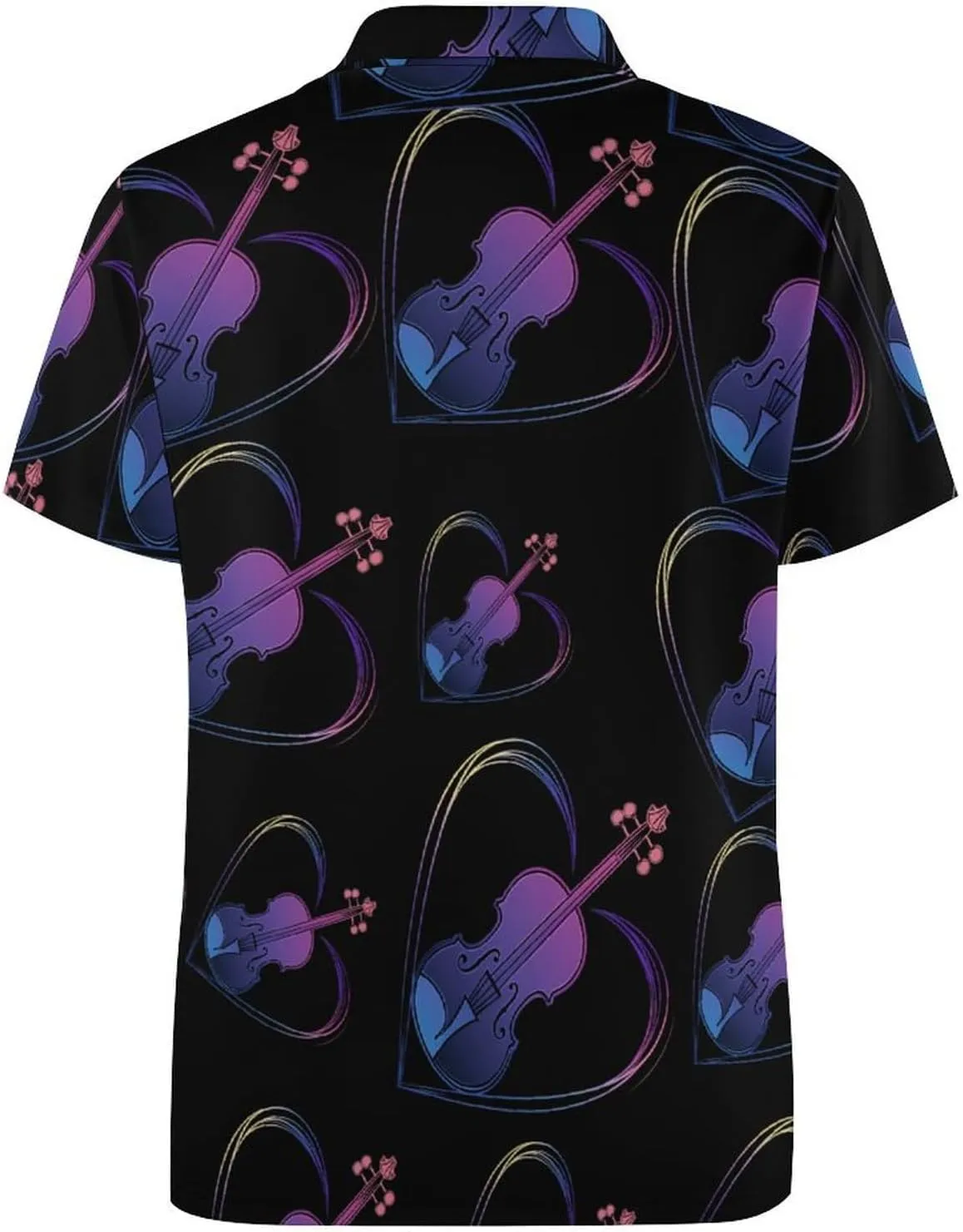 Violin Lover Mens Polo Shirts Quick Dry Short Sleeve T-shirts Slim Tennis Collared Tees Tops