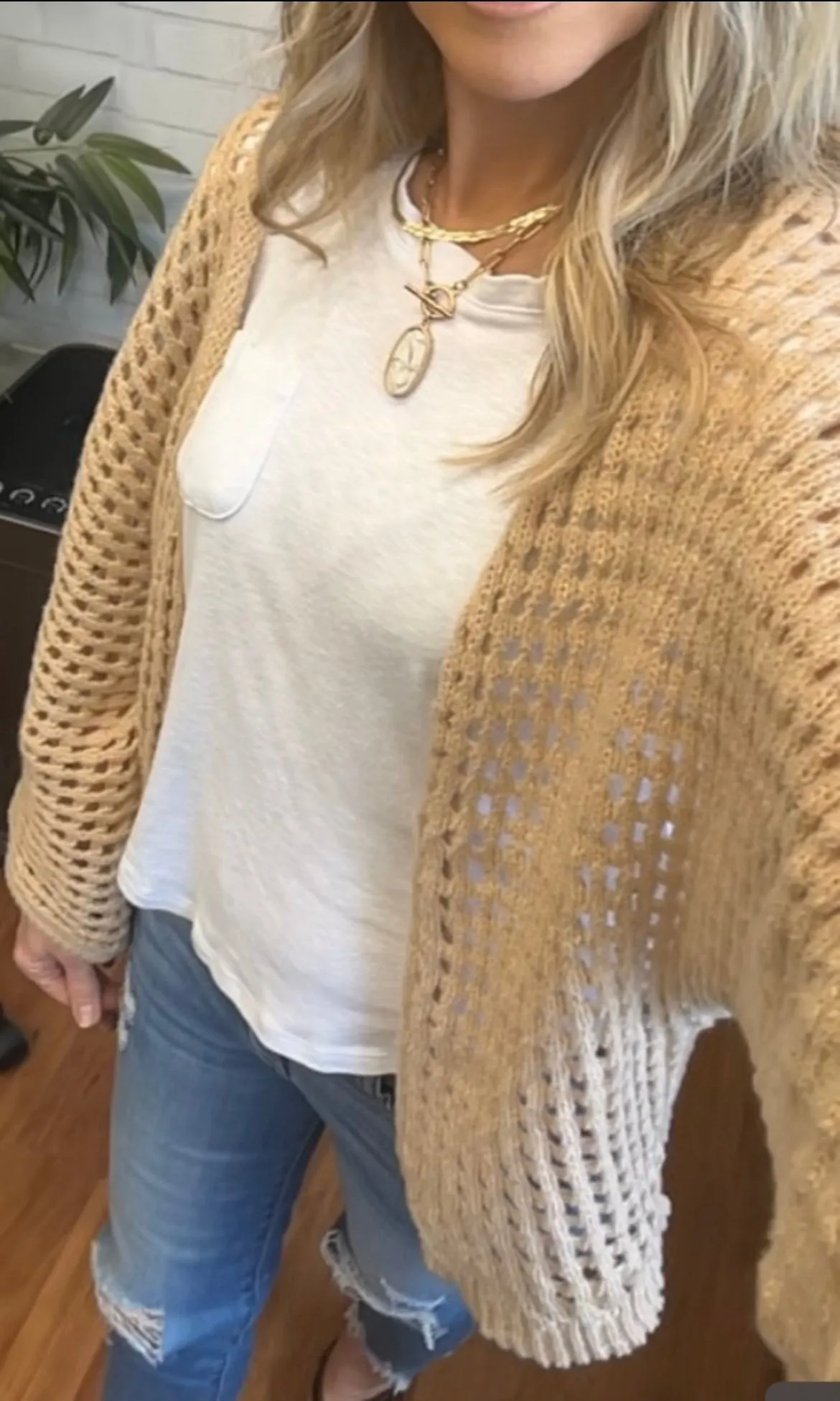 Waffle Knit Cardigan
