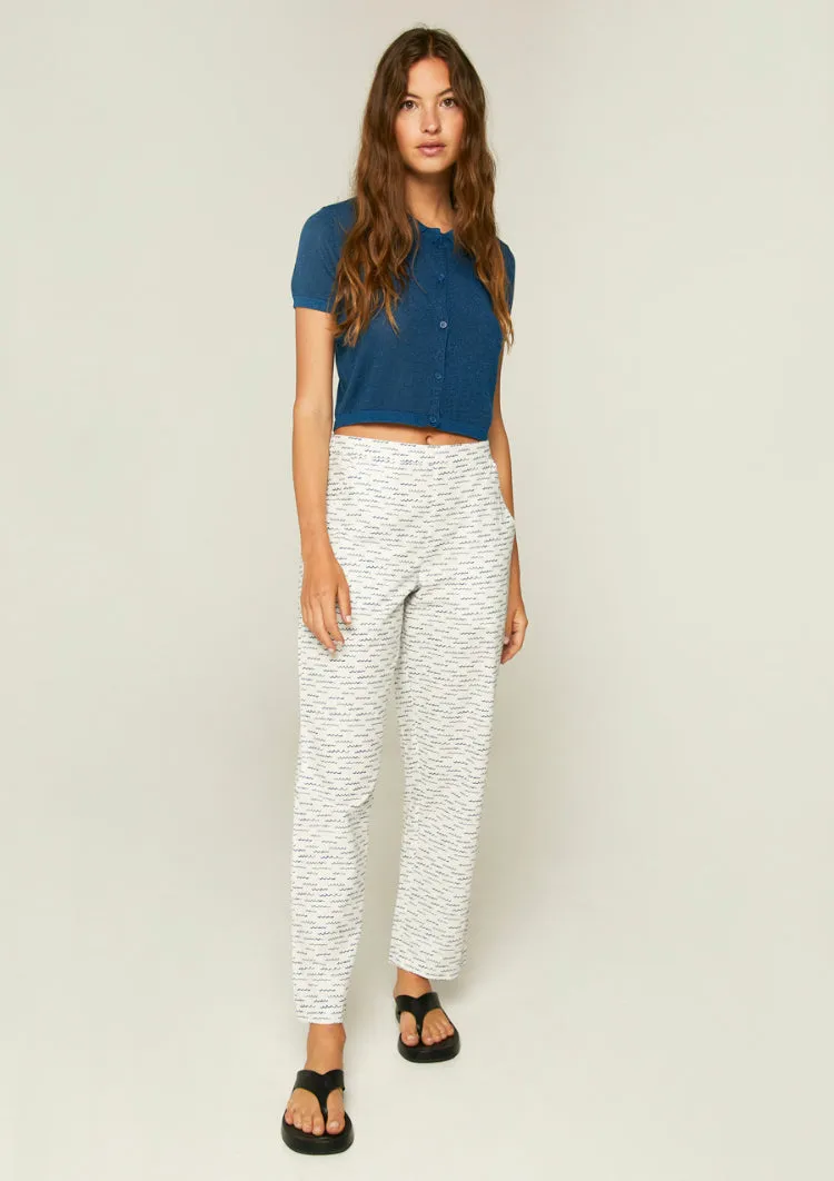 Wave Print Straight Leg Trousers