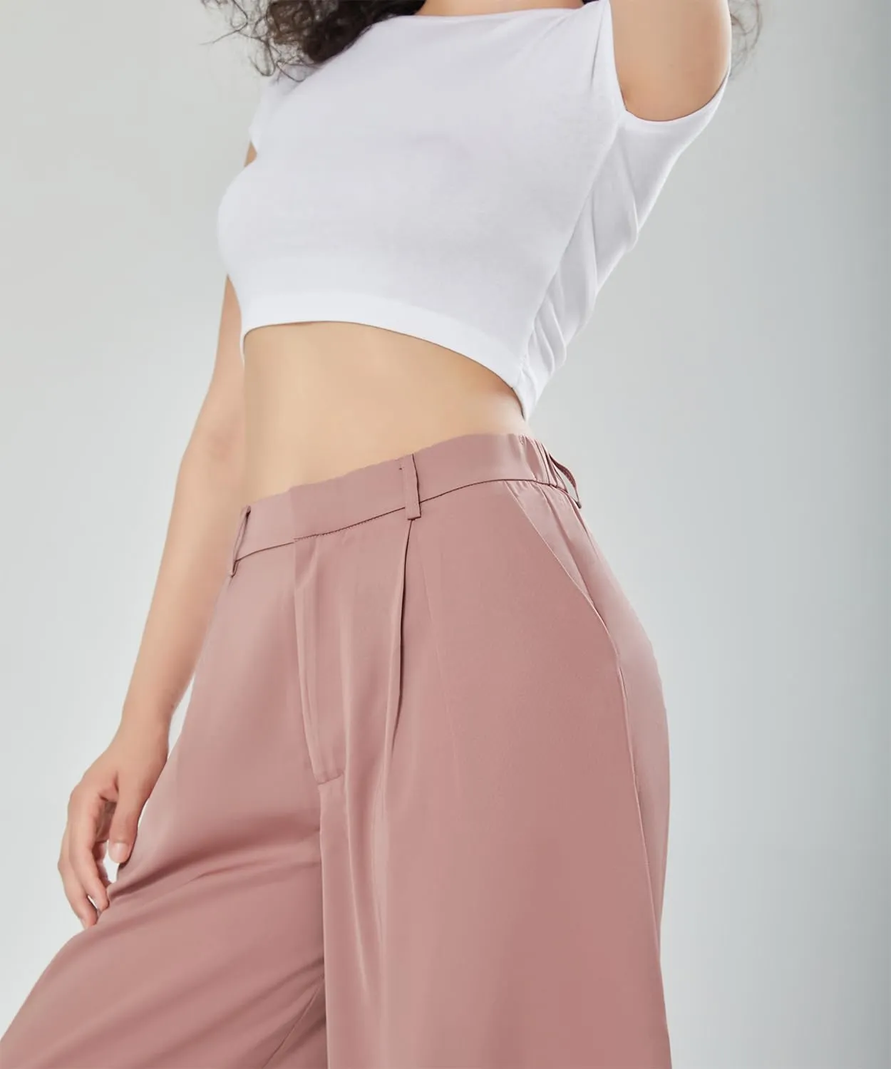 Women High Waist Casual Flowy Wide Leg Long Pants Trousers for Women Beach Vacation